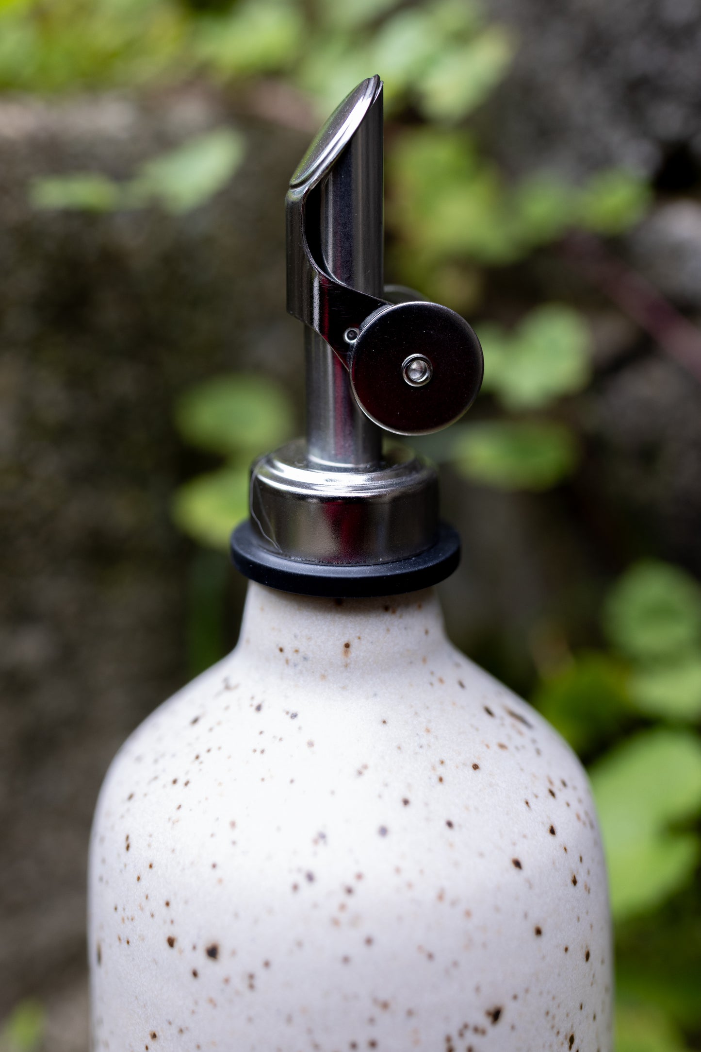 Rustic Speckled Olive Oil Bottle