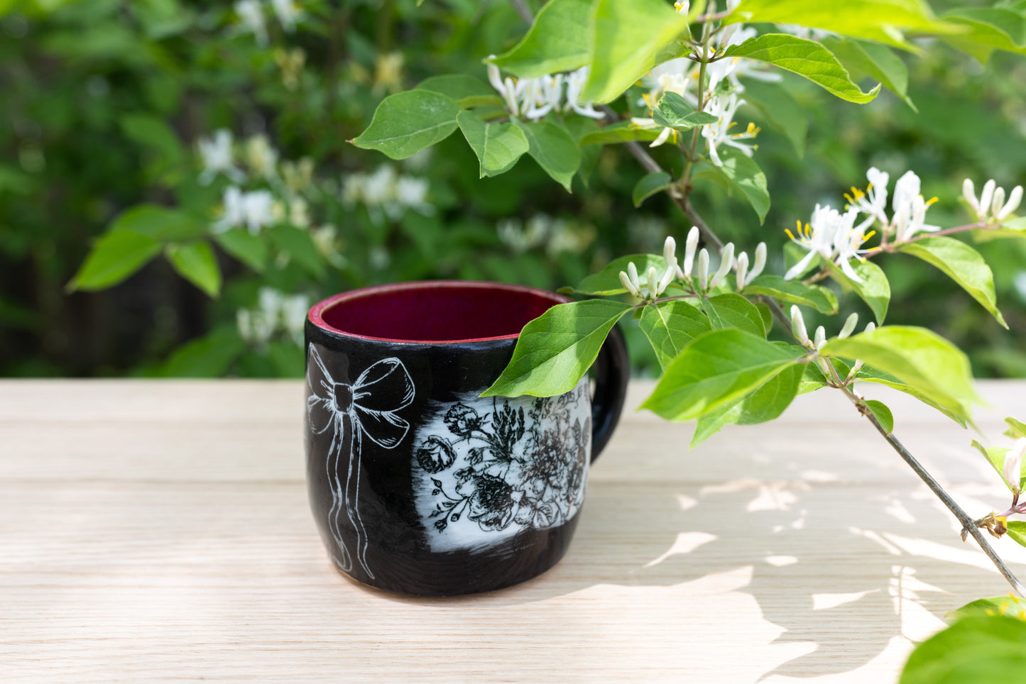 Midnight Bloom Fire rose mug 14oz