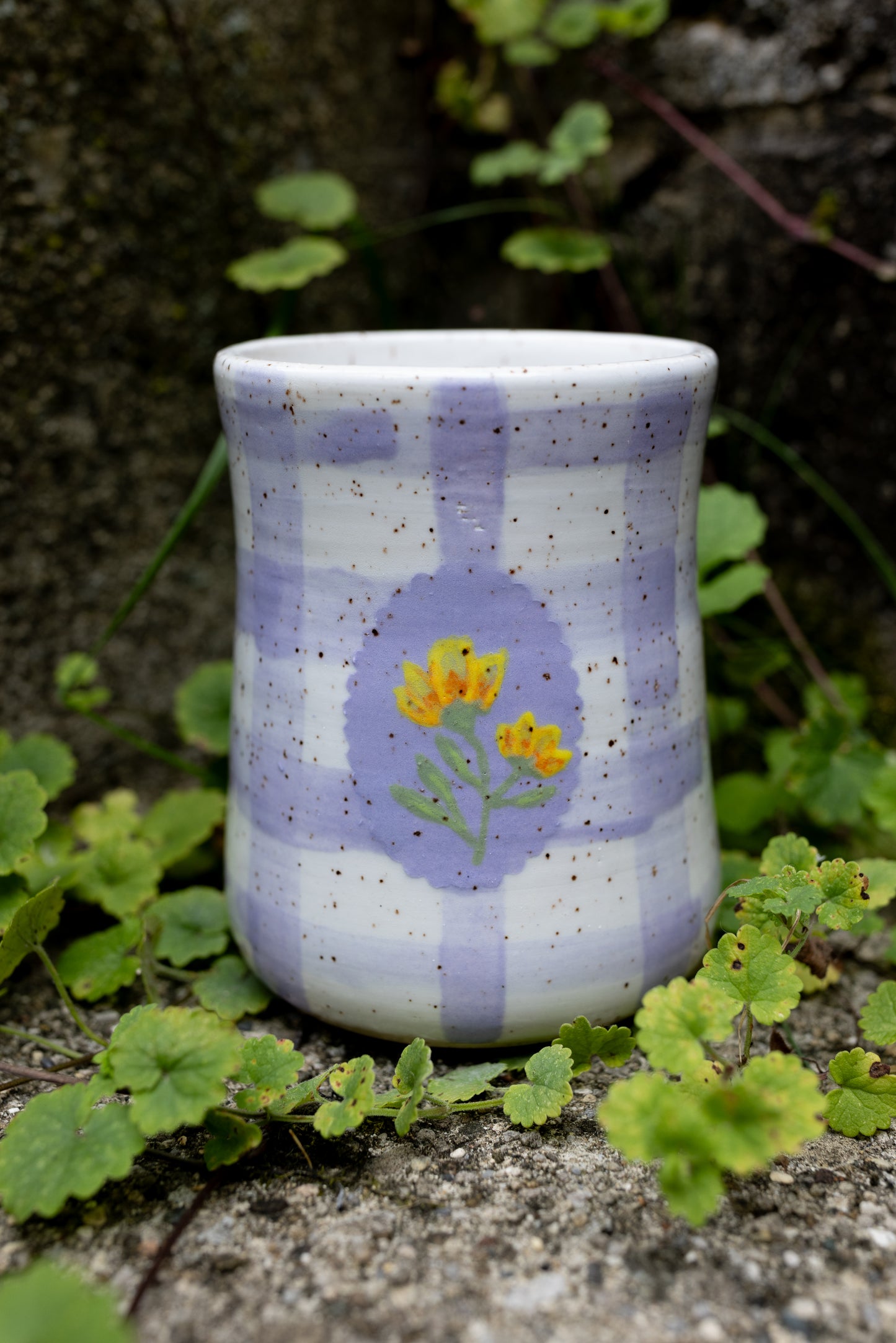 Wildflower Gingham Cup – 12oz