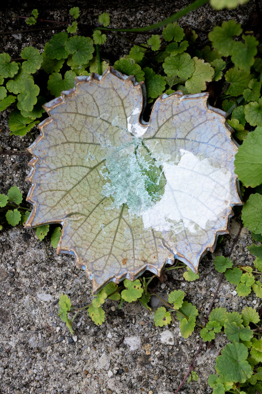 Crystal Leaf Trinket Dish • 5 x 5"