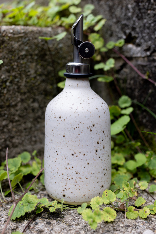 Rustic Speckled Olive Oil Bottle