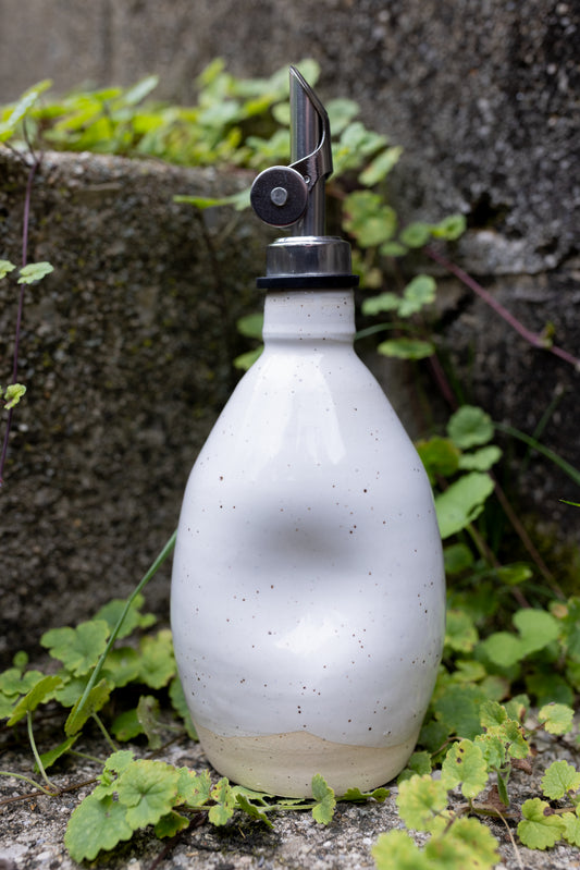 Speckled White Olive Oil Bottle