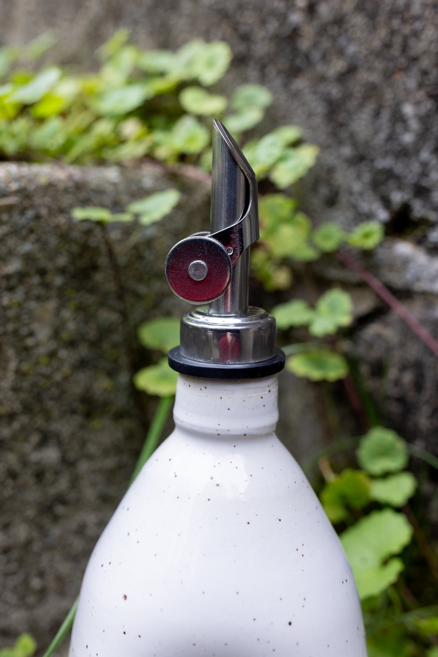 Speckled White Olive Oil Bottle