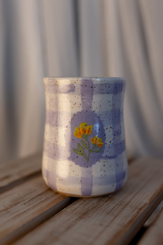 Wildflower Gingham Cup – 12oz