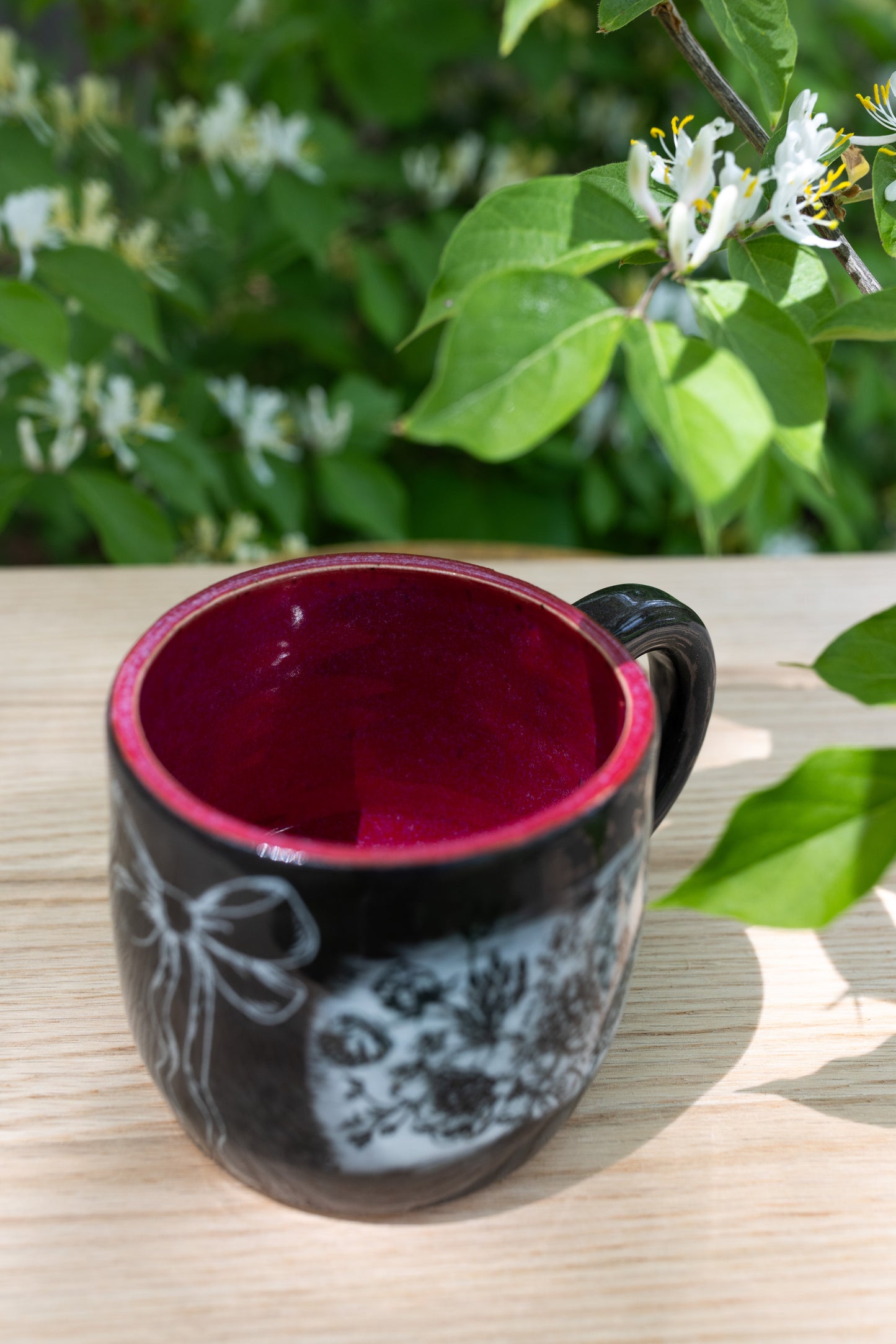 Midnight Bloom Fire rose mug 14oz
